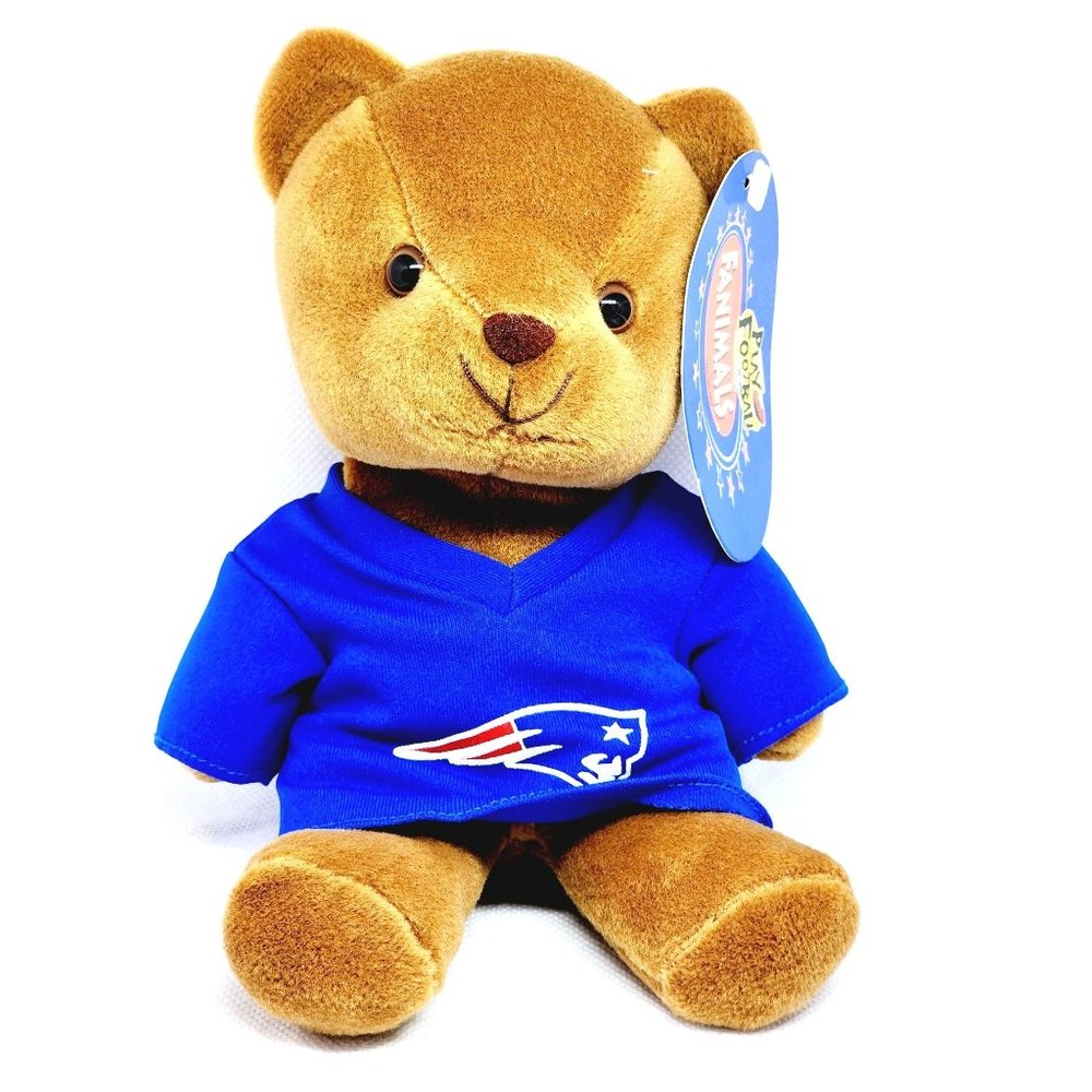 Vintage 1999 Play By Play NFL New England Patriots Stuffed Bear Mascot - Collect